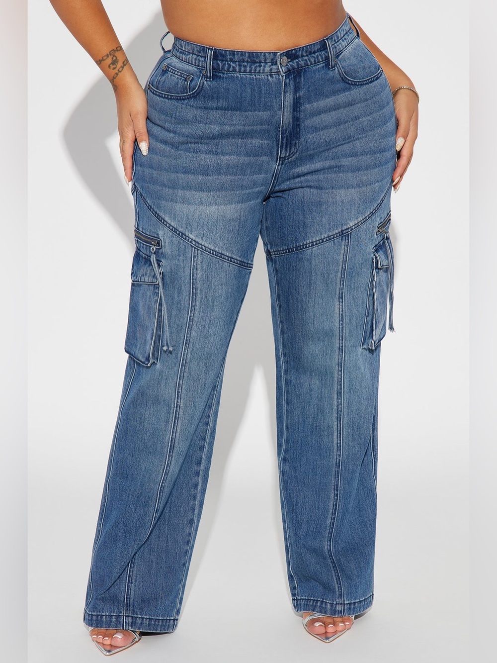 NWT fashion, nova, devil and disguise cargo straight leg jeans - Picture 3 of 4